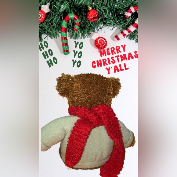 Hallmark teddy bear mittens blush bear 12’’ inch Christmas holiday .pre owned - Picture 2 of 16